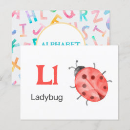 LはLadybug用 – アルファベットフラッシュカード ポストカード