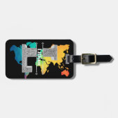 Lイニシャルパーソナライズされたシルバーモノグラムあなたの名前 ラゲッジタグ (正面横)