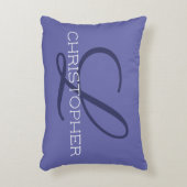 Lイニシャル名前をカスタムするブルーペリウィンクル アクセントクッション (正面(垂直))