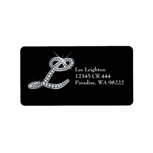 Lスクリプト「ダイヤモンド」きらきら光るラベル ラベル (正面)