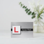 Lプレートの黒い運転インストラクターの名刺 名刺 (スタンド正面)