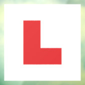 Lプレート学習者ドライバ赤7"車 ウィンドウサイン (シート3)