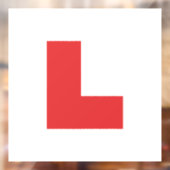 Lプレート学習者ドライバ赤7"車 ウィンドウサイン (シート2)