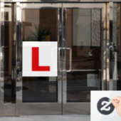 Lプレート完全マグネット式車外新規免許取得者用 ウィンドウサイン (オフィスドア)