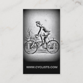 lモノクロサイクリストのサイクリングを進みます 名刺