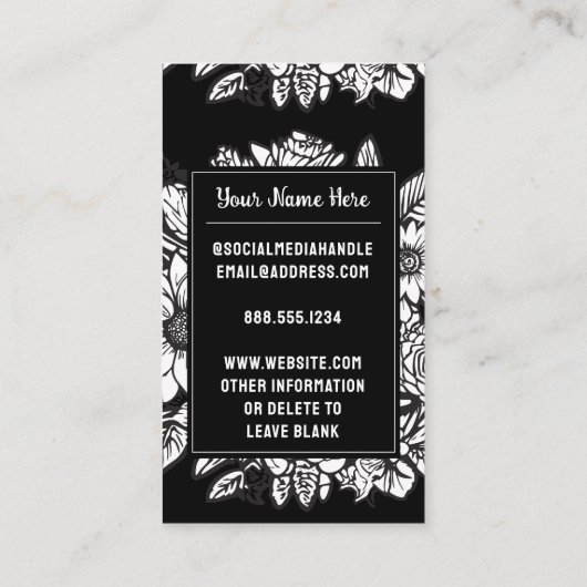 Lモノグラムの字フローラ花 名刺 (裏面)