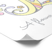 Lモノグラムアートリリーの女の子の名前の意味ポスター ポスター (角)