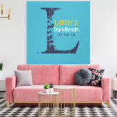 Lモノグラムイニシャルバーバルミツワーサインインボード キャンバスプリント (インサイチュ (リビング))