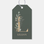 Lモノグラムフローラパーソナライズされたギフトラベル ギフトタグ (正面)