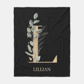 Lモノグラムフローラパーソナライズされたフリースブランケット フリースブランケット (正面)