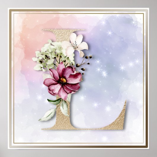 Lモノグラムブルゴーニュフローラポスター ポスター (正面)