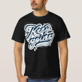 L保ネビーとホワイトlメンズ黒モチベーション Tシャツ (正面)