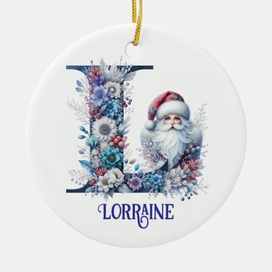 L名クリスマスオーナメント セラミックオーナメント (正面)