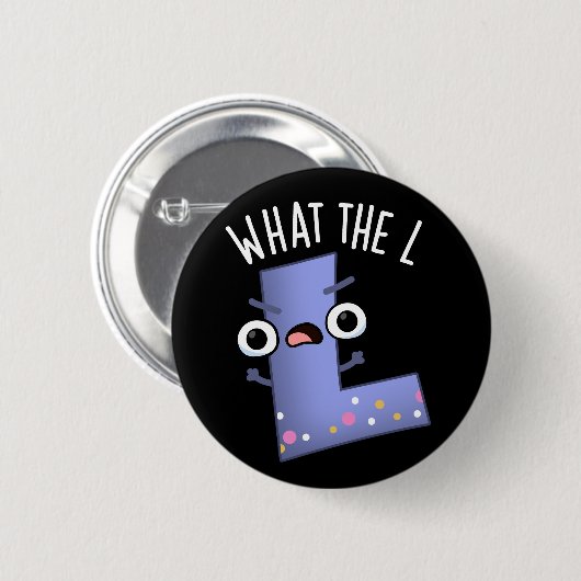 L字おもしろいLプンダークBG 缶バッジ (正面&裏面)