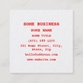 L字プレート初心者ドライバー/独身最後の夜 スクエア名刺 (裏面)