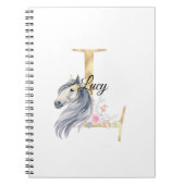 L字名パーソナライズされたモノグラム馬 ノートブック (正面)