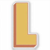 L文字モノグラム、立体的な太字のフォントのイニシャル シール (正面)