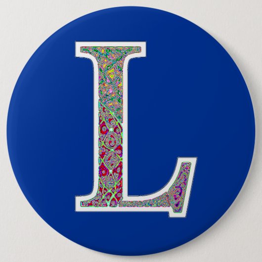 L照らされたモノグラムボタン 缶バッジ (正面)