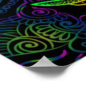 L色のサイケデリック海数々の亀 ポスター (角)