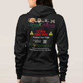 L認識度リボンの暗い背景 パーカ (裏面)