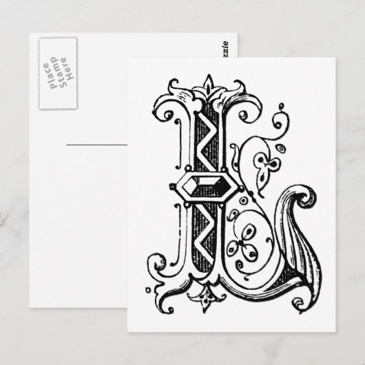 L飾り文字 ポストカード (正面/裏面)