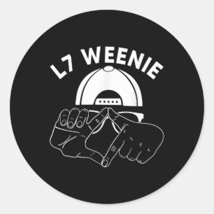 L7ウインナソーセージロザーハンズおもしろい90s野球ソフトボール ラウンドシール