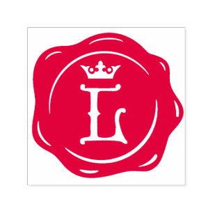 L -アンティークワックスシールゴシック王冠イニシャル文字 セルフインキングスタンプ