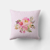 L、フローラモノグラムイニシャル、水色の花 クッション (裏面)