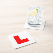 L-プレート学習者運転手/バチェロレッテHen Night スクエアペーパーコースター (インサイチュ)