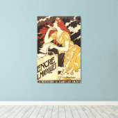 L.マルケインクレッド頭の女性&ハープ キャンバスプリント (インサイチュ (ウッドフロア))