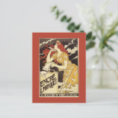 L.マルケインクレッド頭の女性&ハープ ポストカード (スタンド正面)