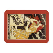 L.マルケインクレッド頭の女性&ハープ マグネット (横)