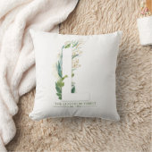 L モノグラム エレガント ゴールド グリーンネリー ファミリー ネーム クッション (ブランケット)