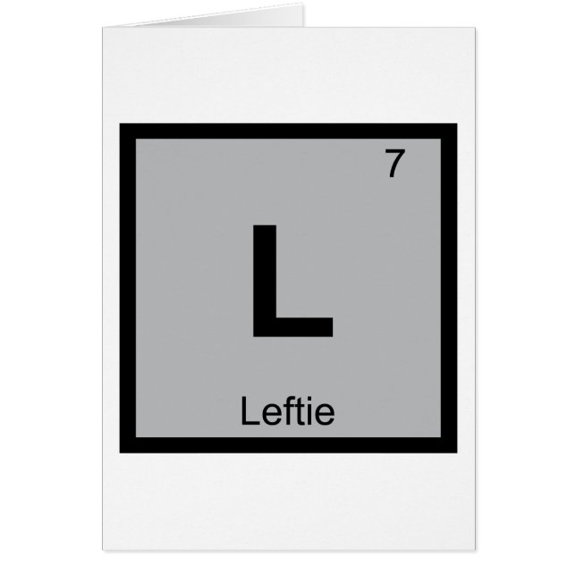 L - レフティのための化学周期表シンボル (正面)