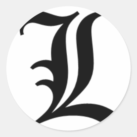 L-文字旧英語 ラウンドシール (正面)