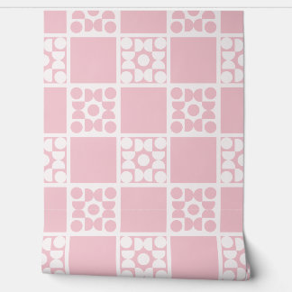(L) 2502223A Retro Geometric Tiles Pink 壁紙