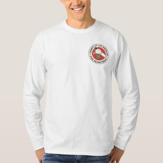 L.A. 郡消防署の長袖のティー Tシャツ (正面)