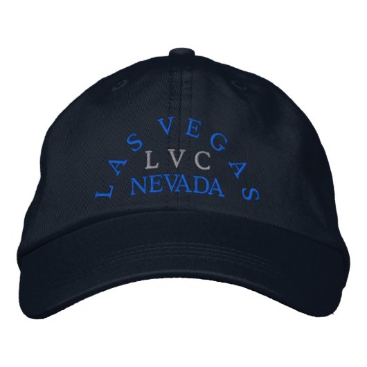 L A S V E A S, NEVADA, L V C，メンズハット 刺繍入りキャップ (正面)