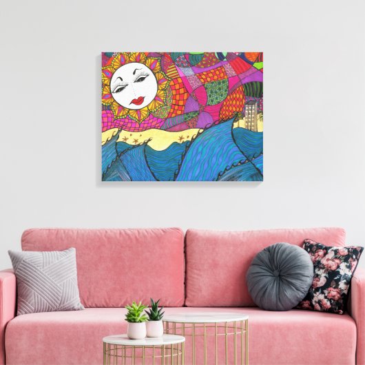 L.A. Sunset to Giclee Canvas Print キャンバスプリント (インサイチュ (リビング))