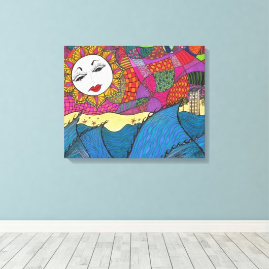 L.A. Sunset to Giclee Canvas Print キャンバスプリント (インサイチュ (ウッドフロア))