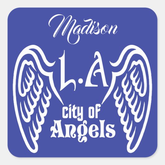 L.A. Wings名前をカスタムする&カラーステッカー スクエアシール (正面)