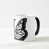 L Alphabet black butterfly モーフィングマグカップ (正面右)