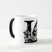 L Alphabet black butterfly