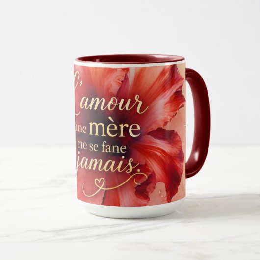 L’amour d’une mère ne se fane jamais マグカップ (正面右)