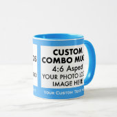 L. Blue 4:6 Landscape 2 x Photo Frame Custom Combo マグカップ (正面右)