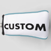 L. BLUE Piping Custom Golf Putter Headcover Blank ゴルフヘッドカバー (正面)