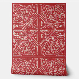 L - Bold Lines - Symmetrical Tile- Red And White 壁紙