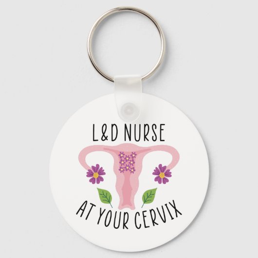 L&DナースでのCervix、Labor、Deliveryナース キーホルダー (正面)