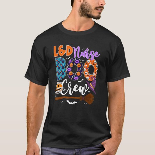 L&Dナースブクルーハロウィーン労働&デリバリーニュース Tシャツ (正面)