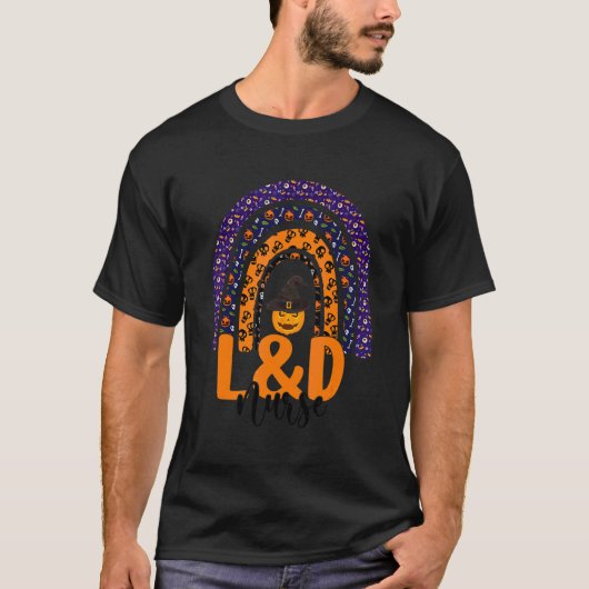 L&D看護師 分娩室 Halloween 雨 Tシャツ (正面)